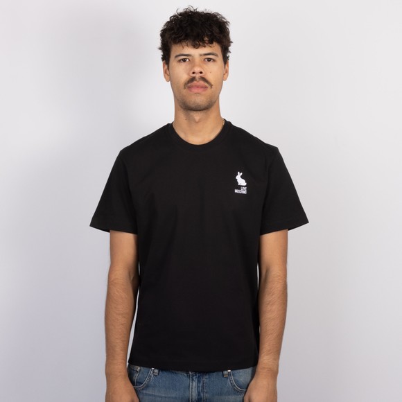 Love Moschino Mens Black Bunny Embroidered Jersey T-Shirt main image