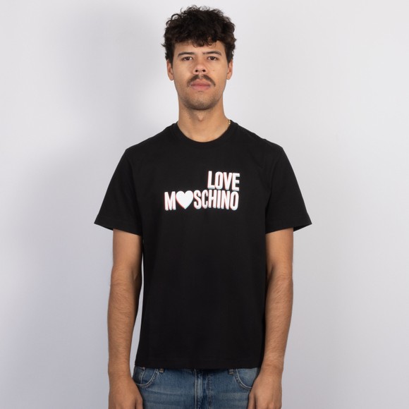 Love Moschino Mens Black 3D Logo Jersey T-Shirt main image