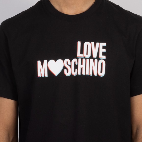 Love Moschino Mens Black 3D Logo Jersey T-Shirt main image