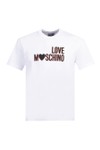 Love Moschino Mens White 3D Logo Jersey T-Shirt
