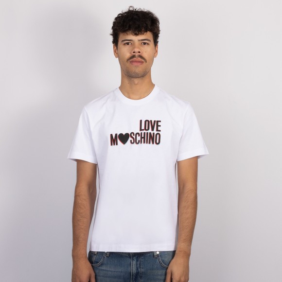 Love Moschino Mens White 3D Logo Jersey T-Shirt main image