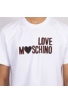 Love Moschino Mens White 3D Logo Jersey T-Shirt