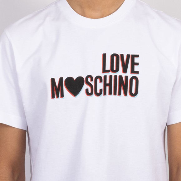 Love Moschino Mens White 3D Logo Jersey T-Shirt main image