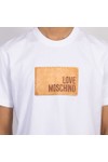 Love Moschino Mens White Printed Back Patch Jersey T-Shirt