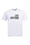 Love Moschino Mens White Printed Cotton Jersey T shirt