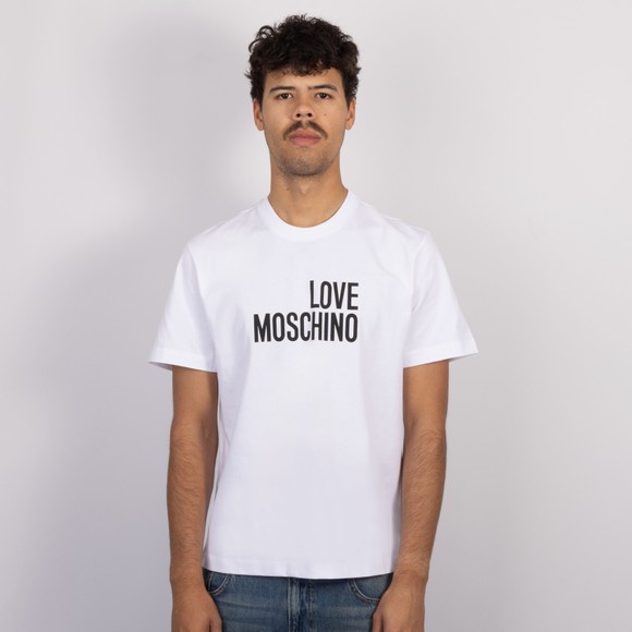 Love Moschino Mens White Printed Cotton Jersey T shirt main image