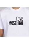 Love Moschino Mens White Printed Cotton Jersey T shirt