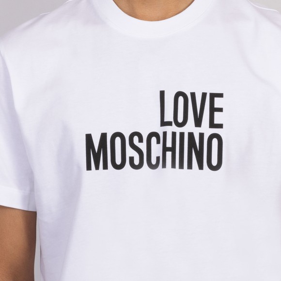 Love Moschino Mens White Printed Cotton Jersey T shirt main image