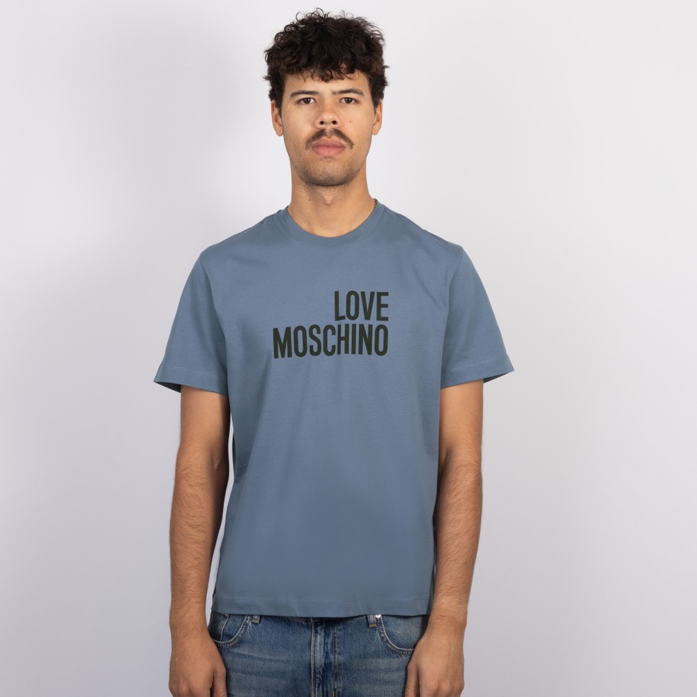 Love Moschino Printed Cotton Jersey T shirt | Oxygen Clothing