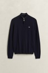 Gant Mens Blue Superfine Lambswool Half Zip Jumper