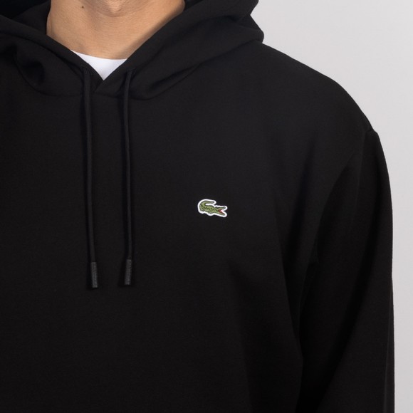 Lacoste Mens Black SH8863 Fleece Hoodie #3