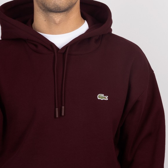Lacoste Mens Red SH8863 Fleece Hoodie #3