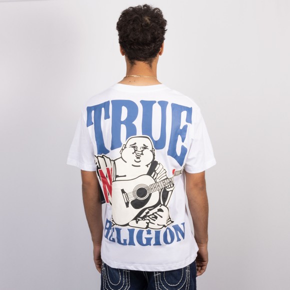 True Religion Mens White True Number 1 Buddha T Shirt #4