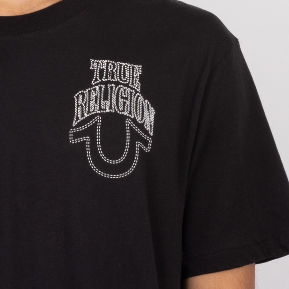True Religion Mens Black True Number 1 Buddha T Shirt #3