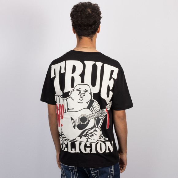 True Religion Mens Black True Number 1 Buddha T Shirt #4