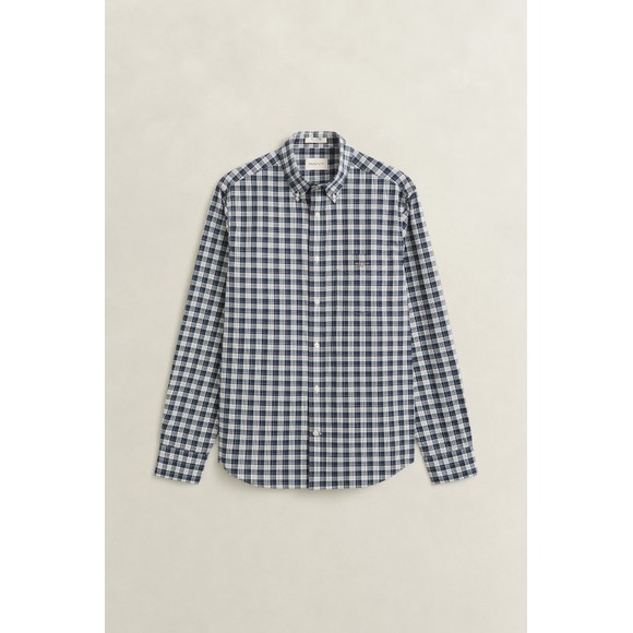 Gant Mens Green Poplin Check Shirt main image