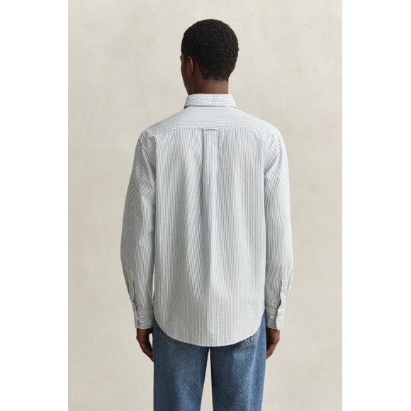 Gant Mens Green Classic Oxford Stripe Shirt main image