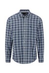 Fynch Hatton Mens Green Multicolour Check Oxford Shirt