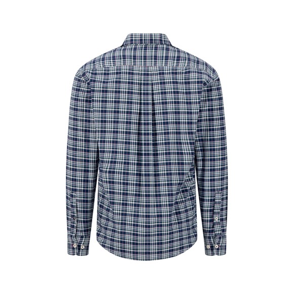 Fynch Hatton Mens Green Multicolour Check Oxford Shirt main image