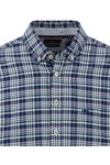 Fynch Hatton Mens Green Multicolour Check Oxford Shirt