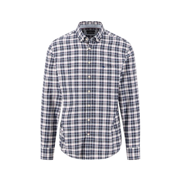 Fynch Hatton Mens Brown Multicolour Check Oxford Shirt main image