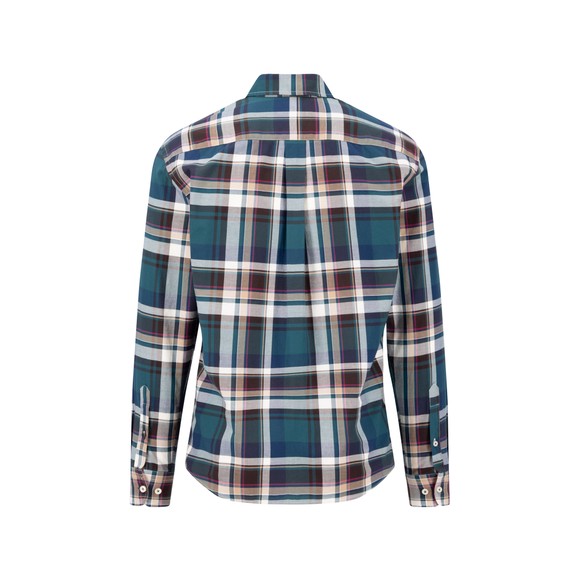 Fynch Hatton Mens Green Multicolour Big Check Oxford Shirt main image