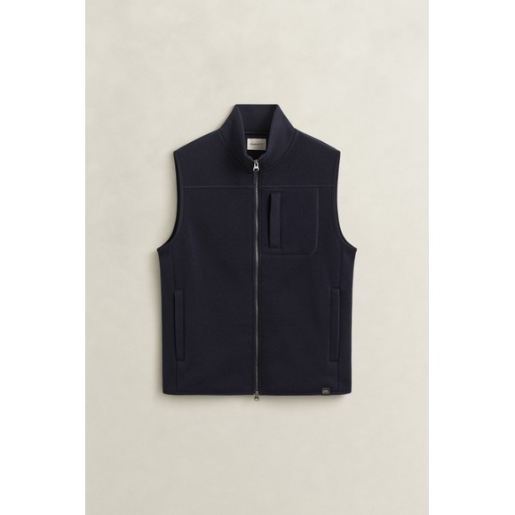 Gant Mens Blue Zipped Fleece Vest main image