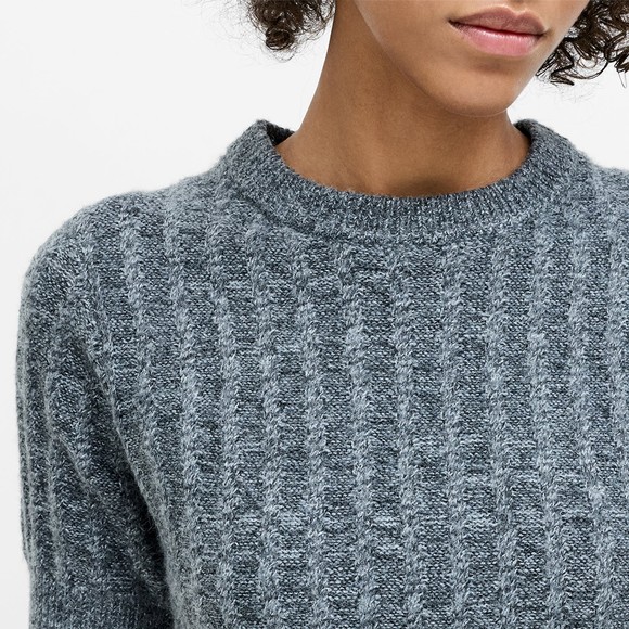 French Connection Womens Grey Kezia Textured Knit Short Sleeve Jumper #3