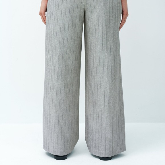French Connection Womens Grey Enya Pinstripe Wide Leg Trouser #4