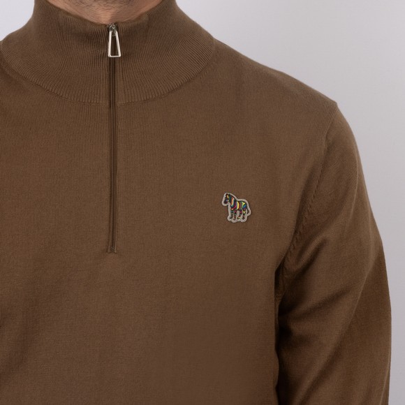 PS Paul Smith Mens Brown 1/4 Zip Zebra Jumper #3