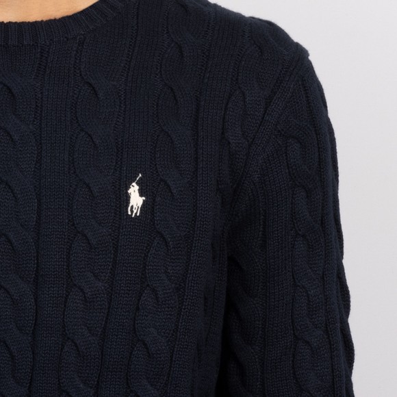 Polo Ralph Lauren Mens Blue Cable Knit Jumper #3