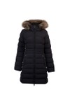 Superdry Womens Black Hood Faux Fur Fuji Mid Length Jacket