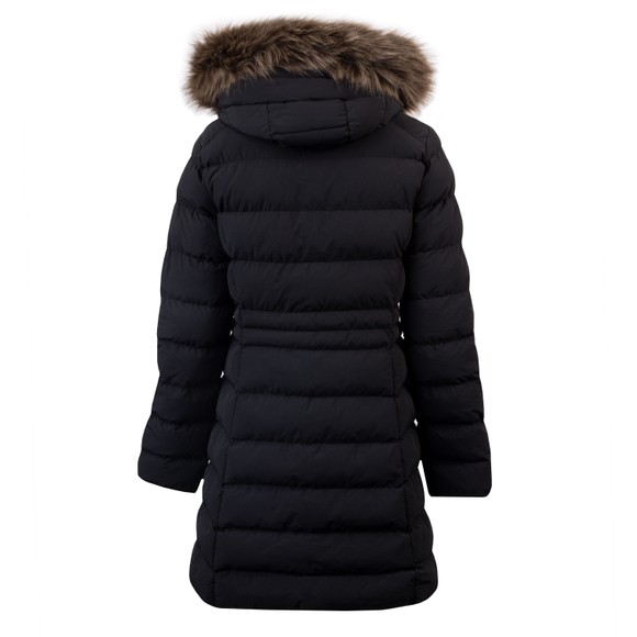 Superdry Womens Black Hood Faux Fur Fuji Mid Length Jacket main image