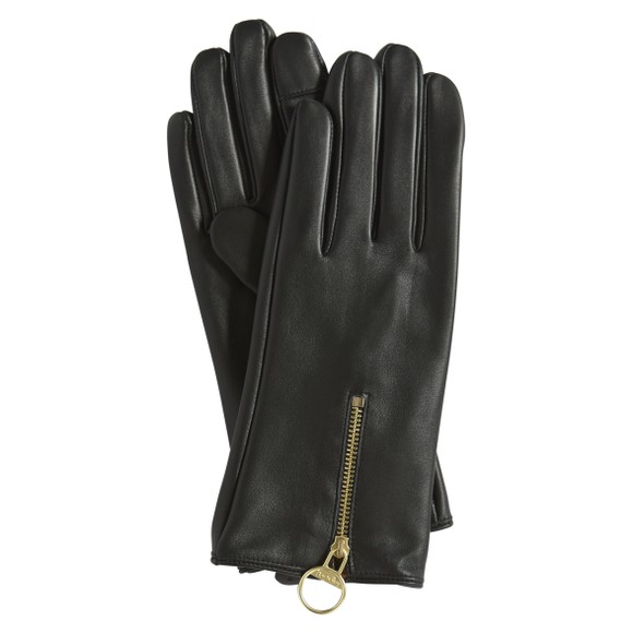 Barbour Lifestyle Womens Black Arlene Leather Gloves #1