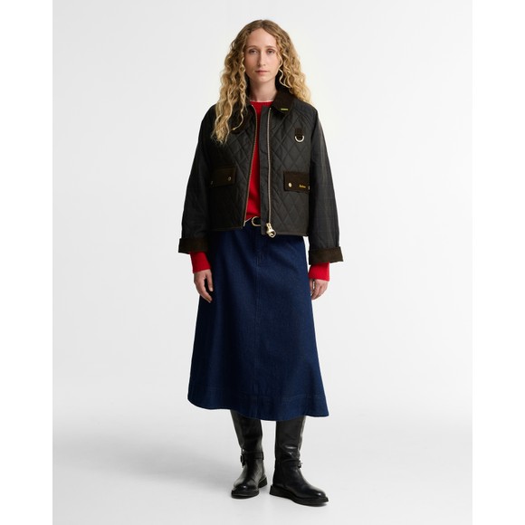 Barbour Icons Womens Green Tartan Quilted Spey Wax Jacket #2