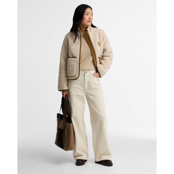 Barbour Lifestyle Womens Beige Elenora Casual Fleece Jacket #3