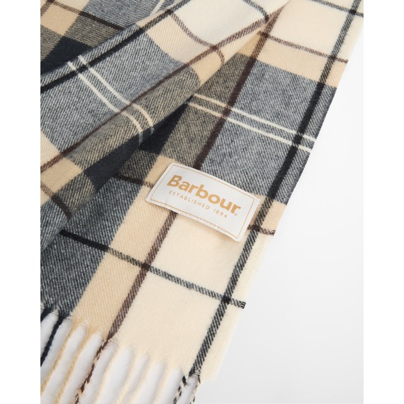 Barbour Lifestyle Womens Beige Hailes Tartan Scarf #3