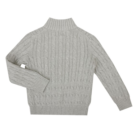 Polo Ralph Lauren Boys Grey Boys Cotton Cable Knit Quarter Zip Jumper #3