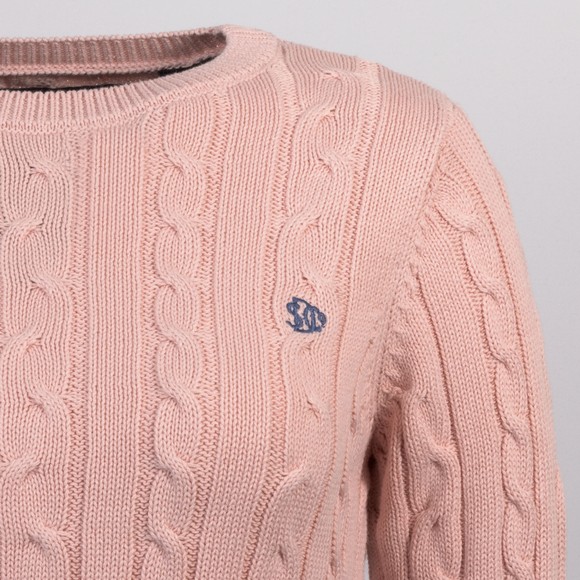 Superdry Womens Pink Essentials SD&CO Cable Jumper main image