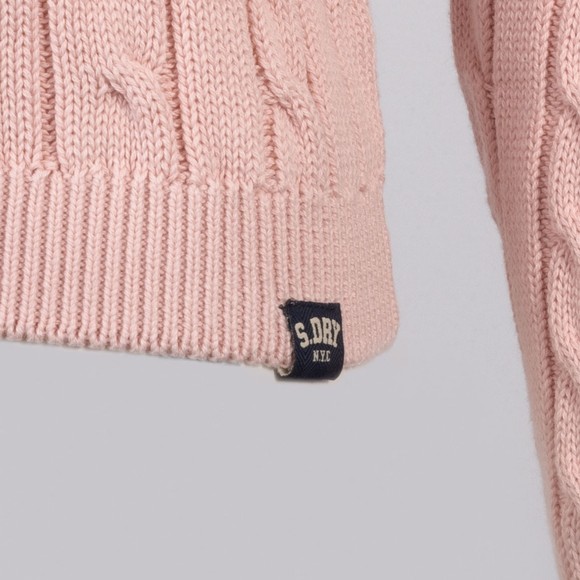 Superdry Womens Pink Essentials SD&CO Cable Jumper main image