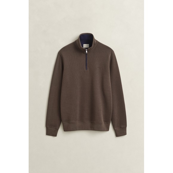 Gant Mens Brown Sacker 1/2 Zip Sweatshirt main image