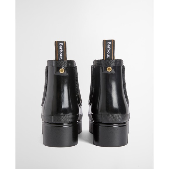 Barbour Lifestyle Womens Black Halton Faux Fur Short Welly #3
