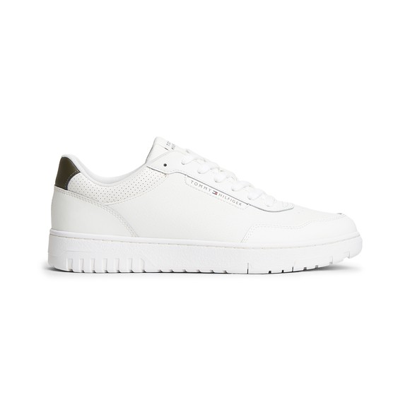 Tommy Hilfiger Mens Off-White Basket Core Leather Trainer main image