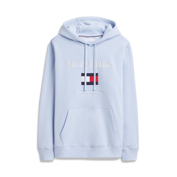 Tommy Hilfiger Mens Blue Embro Flag Hoodie main image