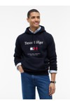 Tommy Hilfiger Mens Blue Embro Flag Hoodie