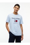 Tommy Hilfiger Mens Blue Embro Flag Tee