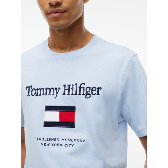 Tommy Hilfiger Mens Blue Embro Flag Tee main image