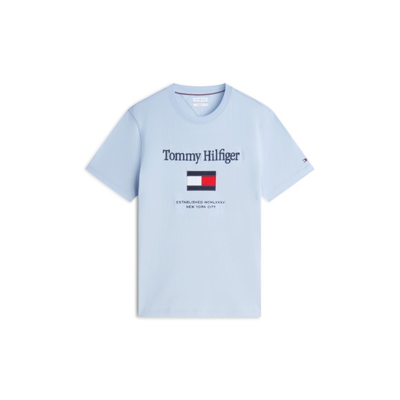 Tommy Hilfiger Mens Blue Embro Flag Tee main image