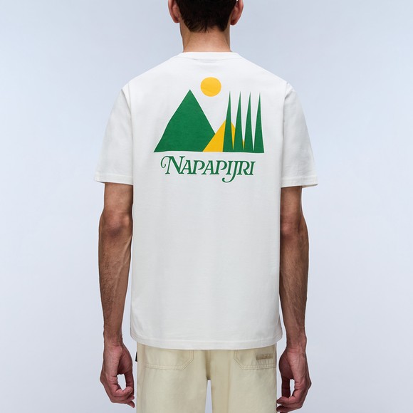 Napapijri Mens White Yose Relaxed T-shirt #3