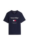 Tommy Hilfiger Mens Blue Embro Flag Tee
